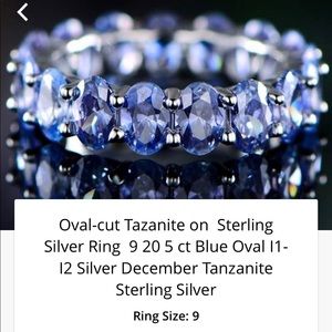 Tanzanite and sterling silver ring